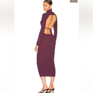 Bardot Santi Knit Backless Dress in Burgundy Sz Large